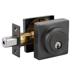 Lane Slimline Single Cylinder Deadbolt Square Gun Metal Grey