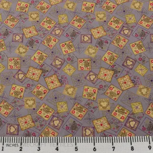 Lavender Cottage Tiles Cotton Print