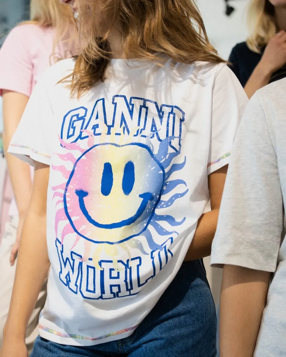 Light Jersey Smiley Relaxed T-shirt - Bright White