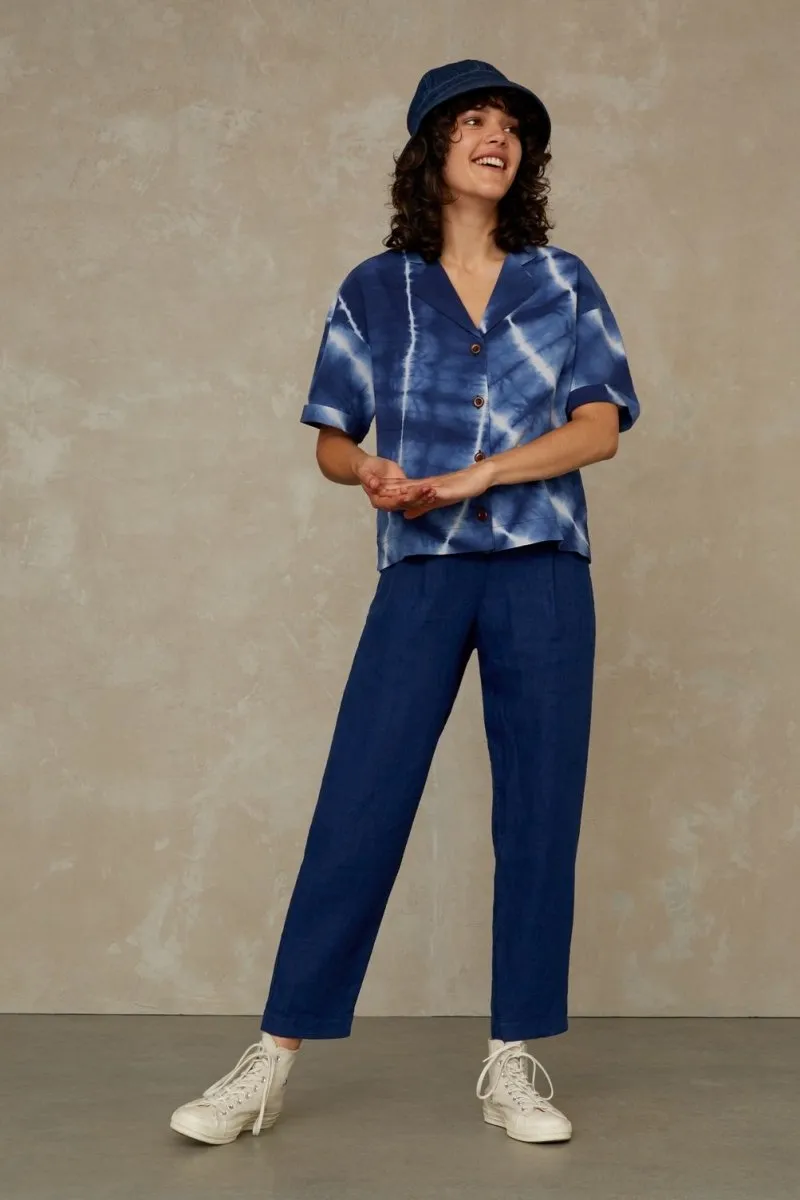 Lourdes Pants | Blue Linen