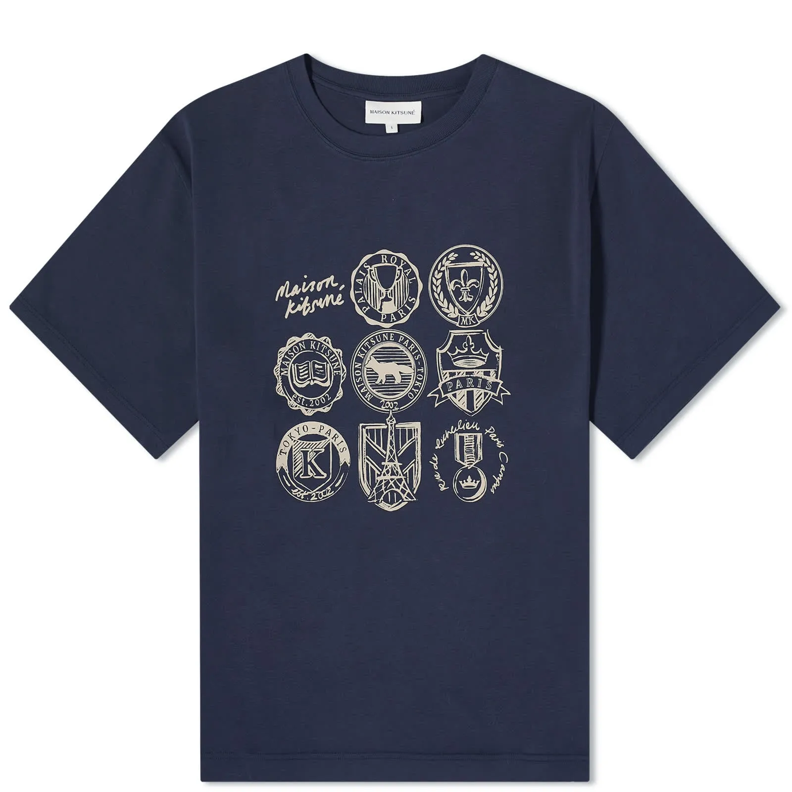 Maison Kitsune Ivy League Oversize T-Shirt in Ink Blue