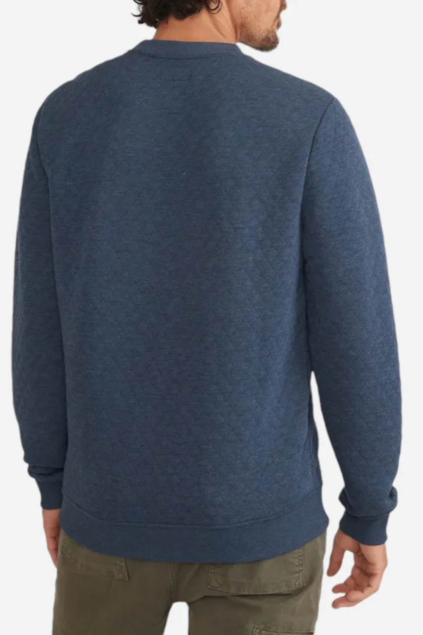 Marine Layer Corbet Quilted Crewneck in Navy