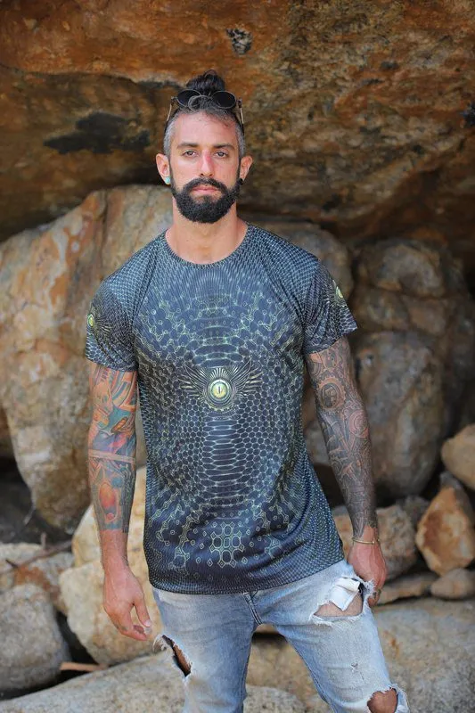 Mens Rave Shirt | Psy Clothing | Sacred Geomery Shirt | Fractal Shirt | Set & Setting (TS)