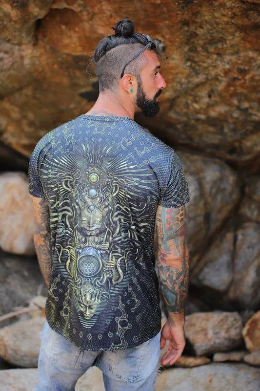 Mens Rave Shirt | Psy Clothing | Sacred Geomery Shirt | Fractal Shirt | Set & Setting (TS)