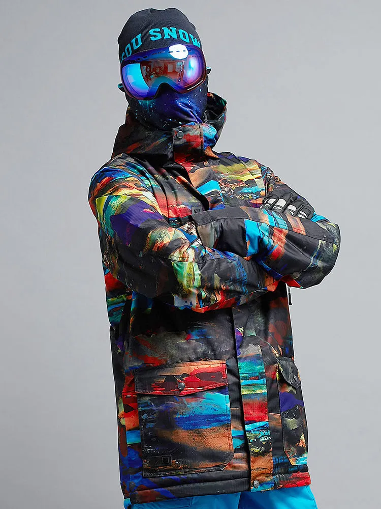 Men's Snowboard Jacket Colorful High Windproof Waterproof Winter Ski Jackets