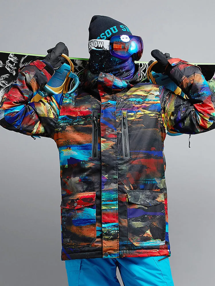 Men's Snowboard Jacket Colorful High Windproof Waterproof Winter Ski Jackets