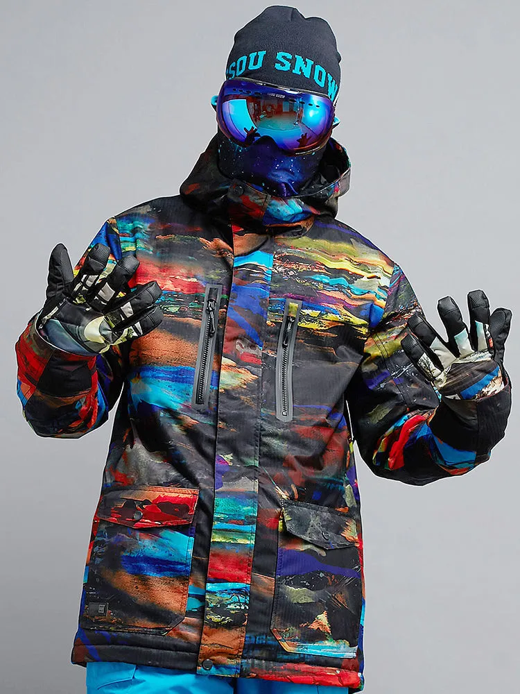 Men's Snowboard Jacket Colorful High Windproof Waterproof Winter Ski Jackets