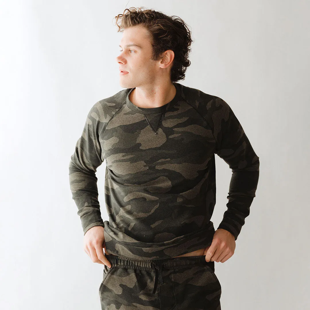 Men's Sweatshirt, Green Camo