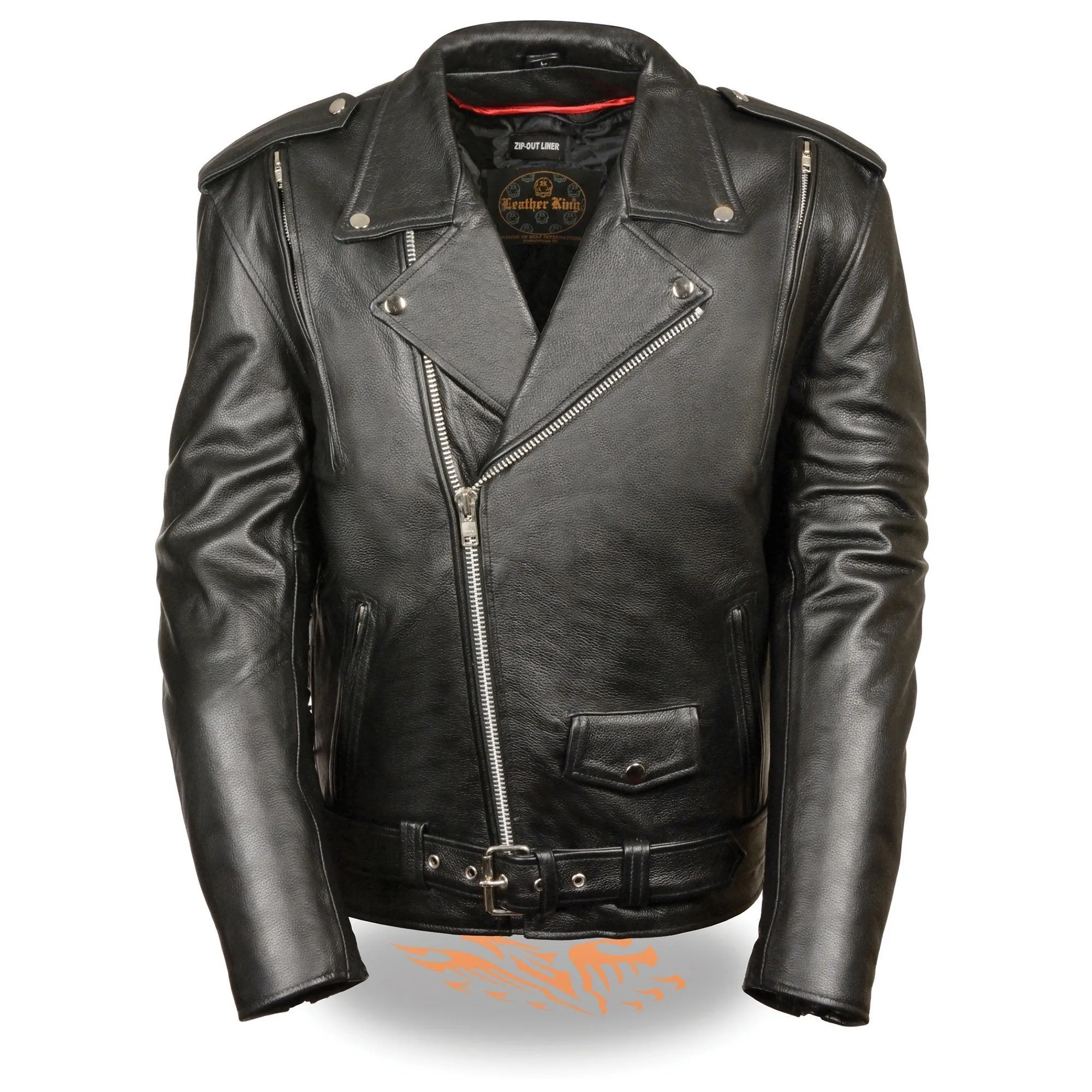 Milwaukee Leather-LKM1775-Men's Leather Vented Motorcycle  Jacket with Side Lace