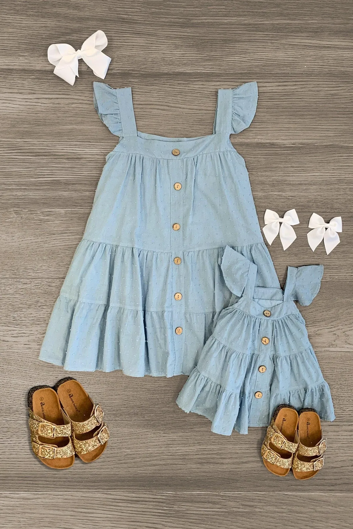 Mom & Me - Light Blue Ruffle Tank Top