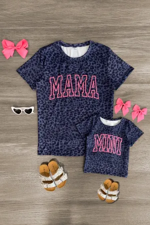 Mom & Me - "Mama & Mini" Navy Leopard Top