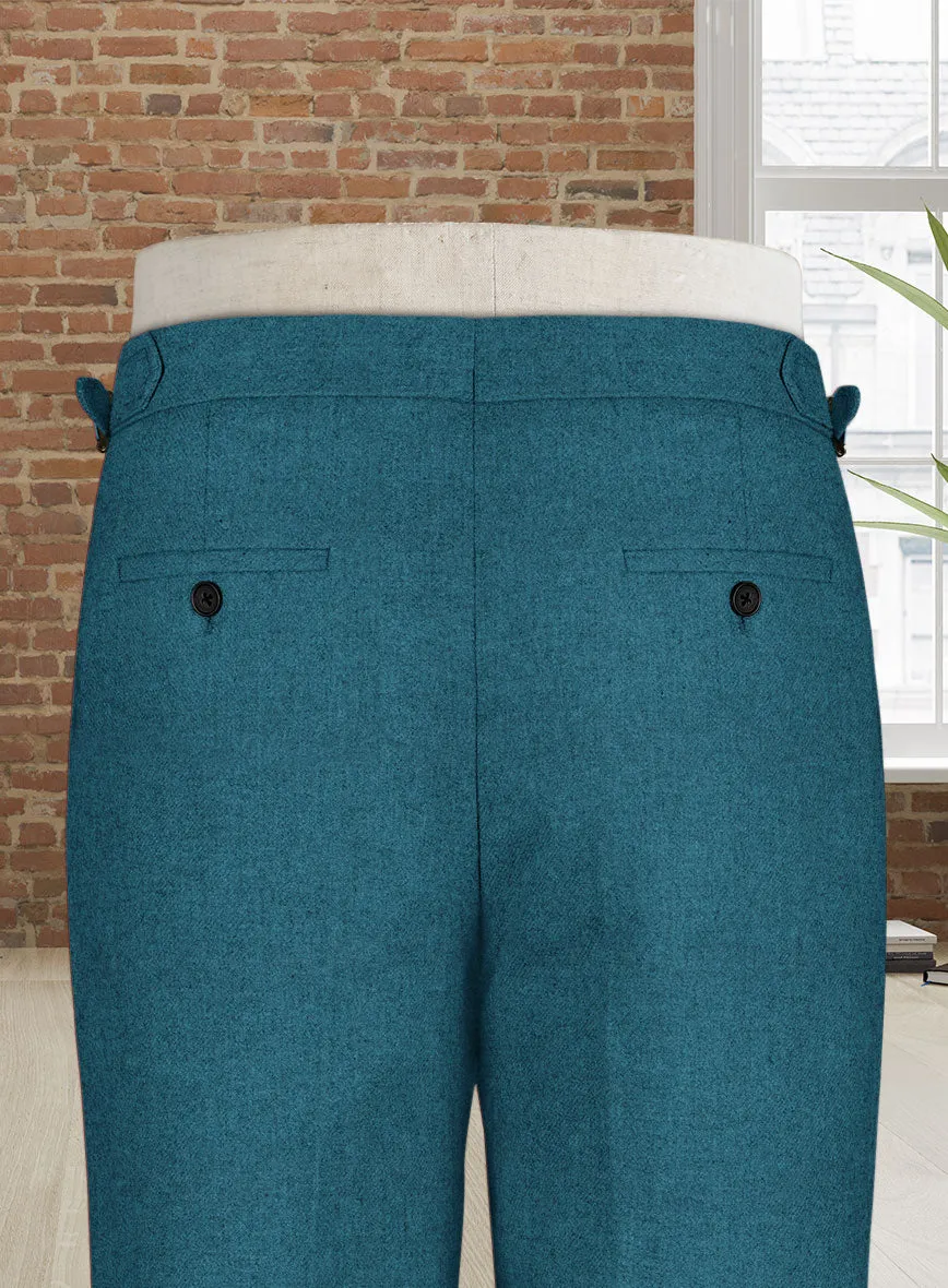 Naples Teal Blue Highland Tweed Trousers