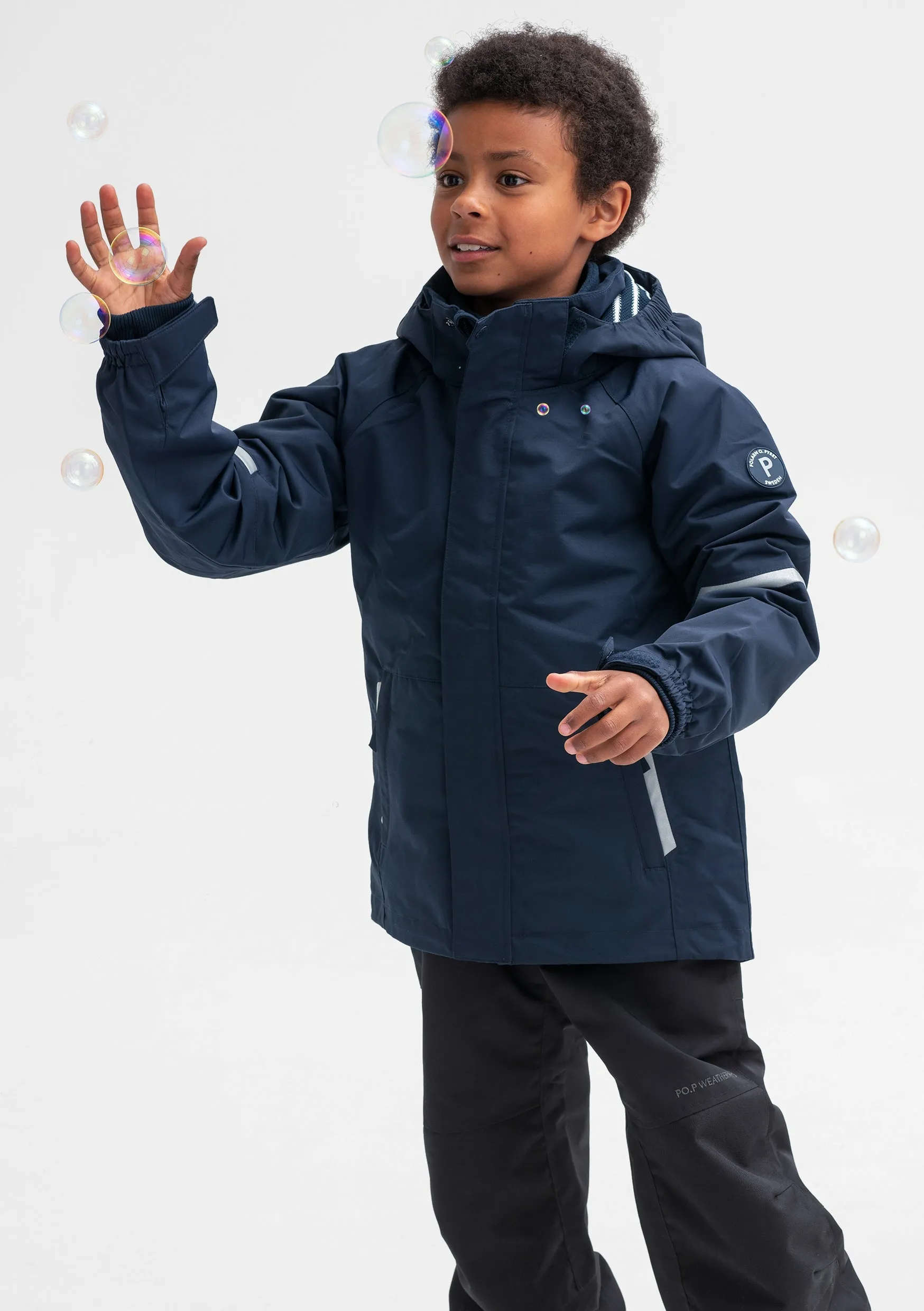 Navy Waterproof Kids School Coat