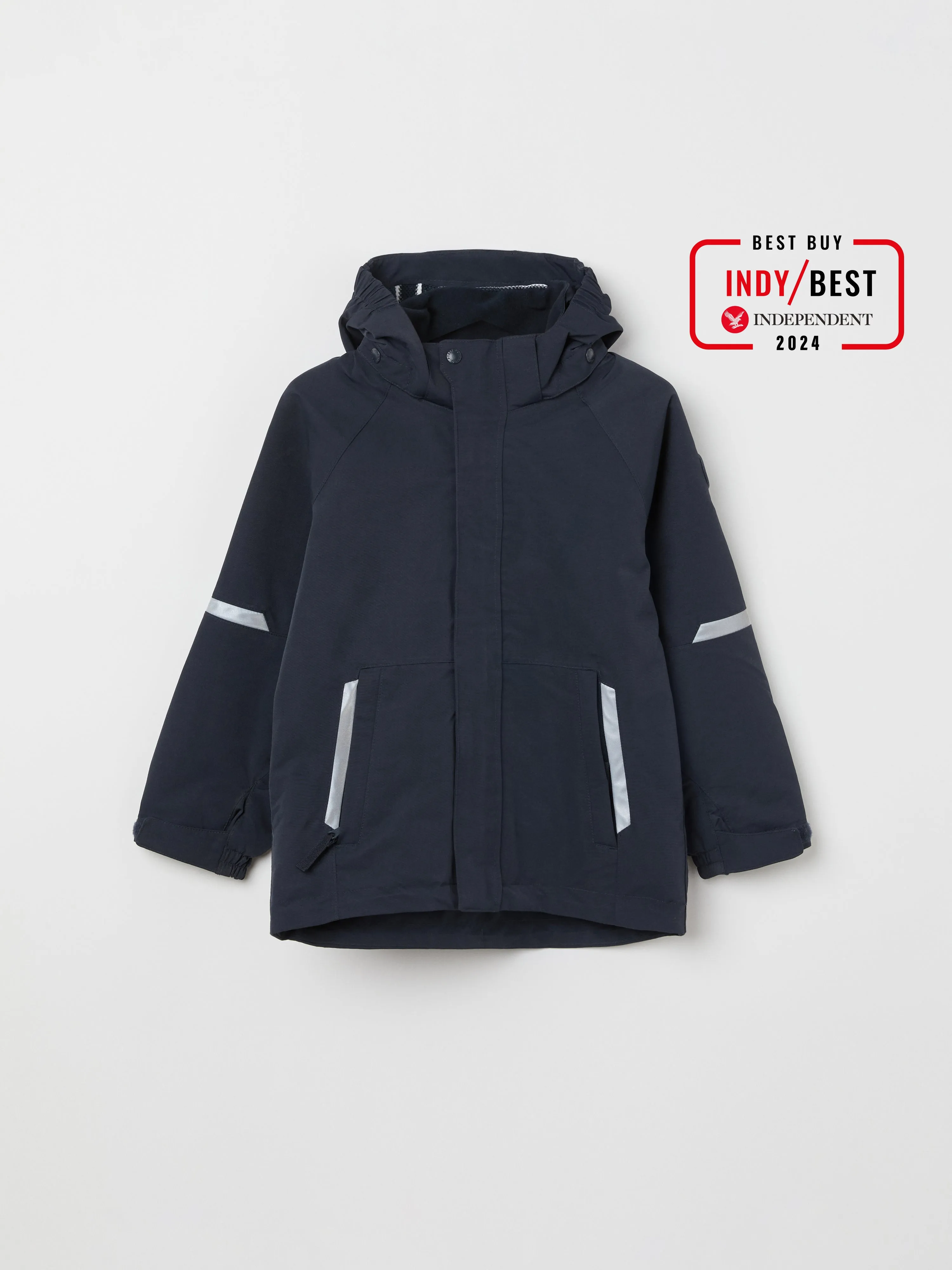 Navy Waterproof Kids School Coat