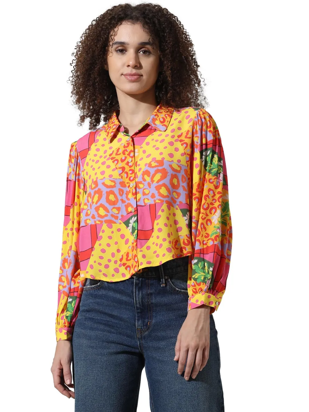 ONLY Women's Relaxed Fit Shirt (15334402-Fuchsia Pink_Fuchsia