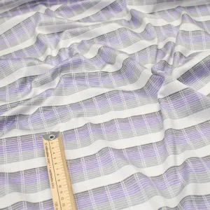 Printed Knits Design-121 Lilac, Grey & White Stripes