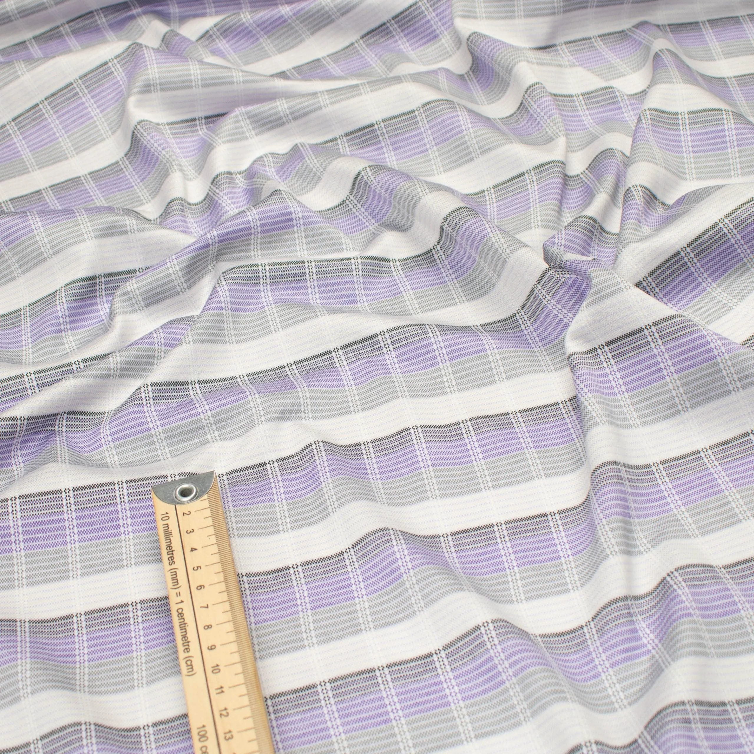 Printed Knits Design-121 Lilac, Grey & White Stripes