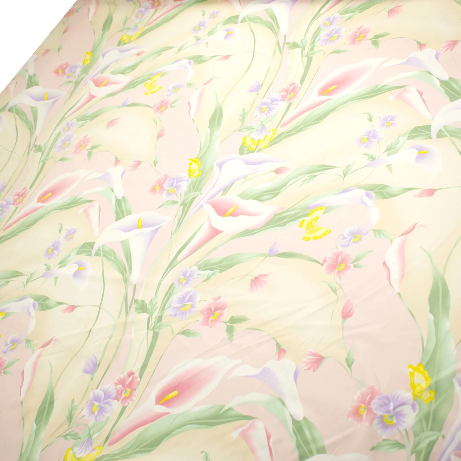 Printed Lining Design-17 Baby Pink & Lilac Tulip on Cream