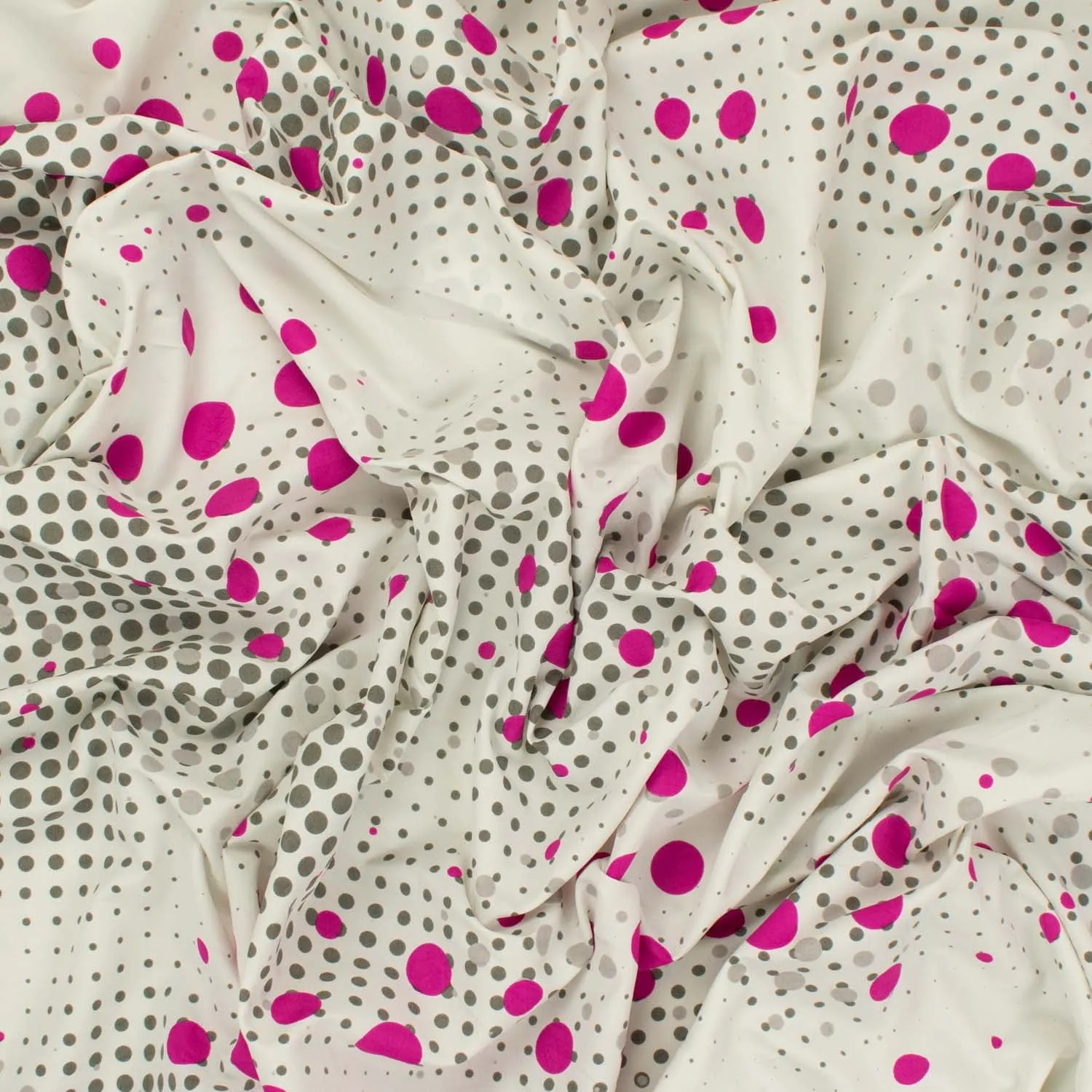 Printed Lining Design-37 Pink & Grey Dots on Ivory