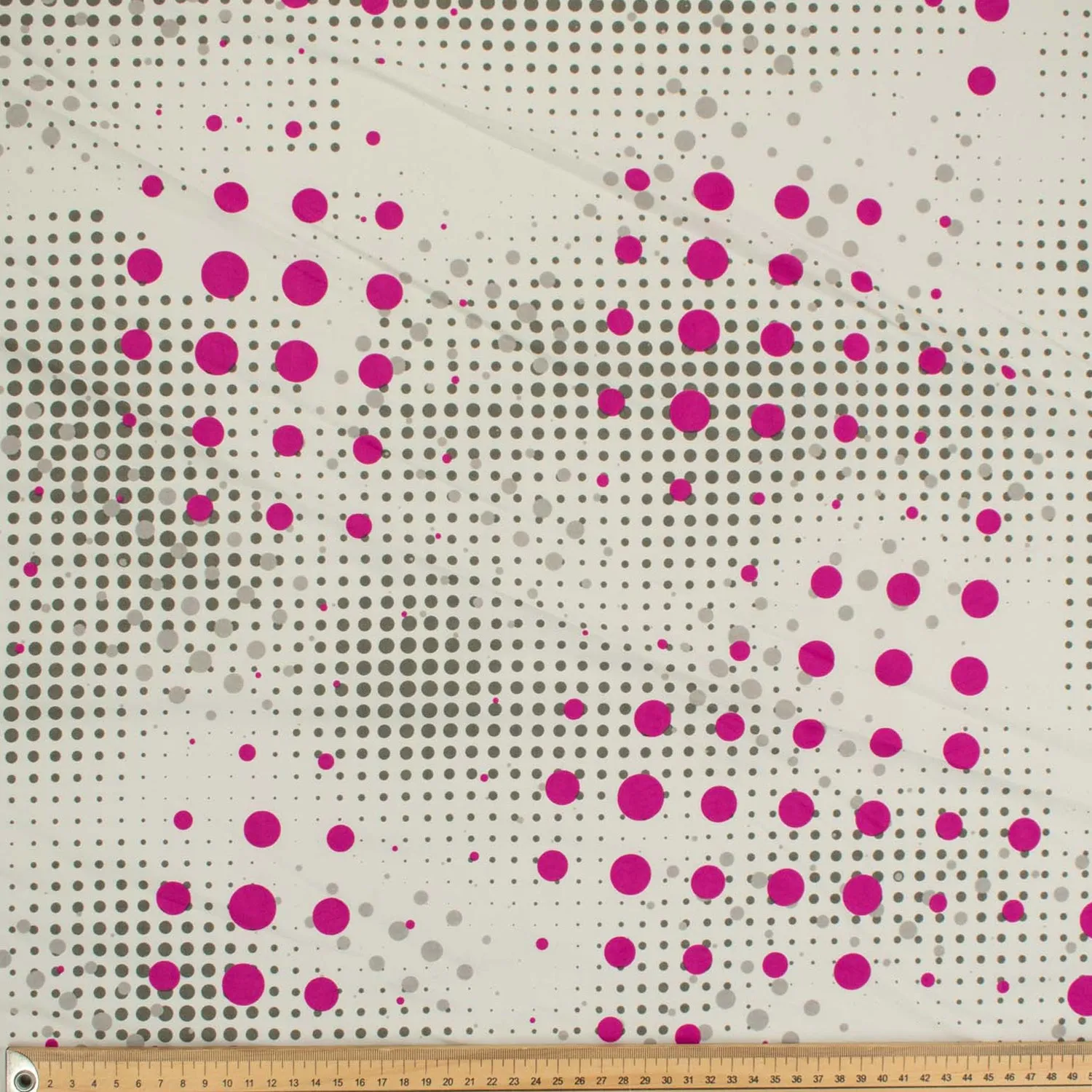 Printed Lining Design-37 Pink & Grey Dots on Ivory