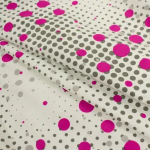 Printed Lining Design-37 Pink & Grey Dots on Ivory