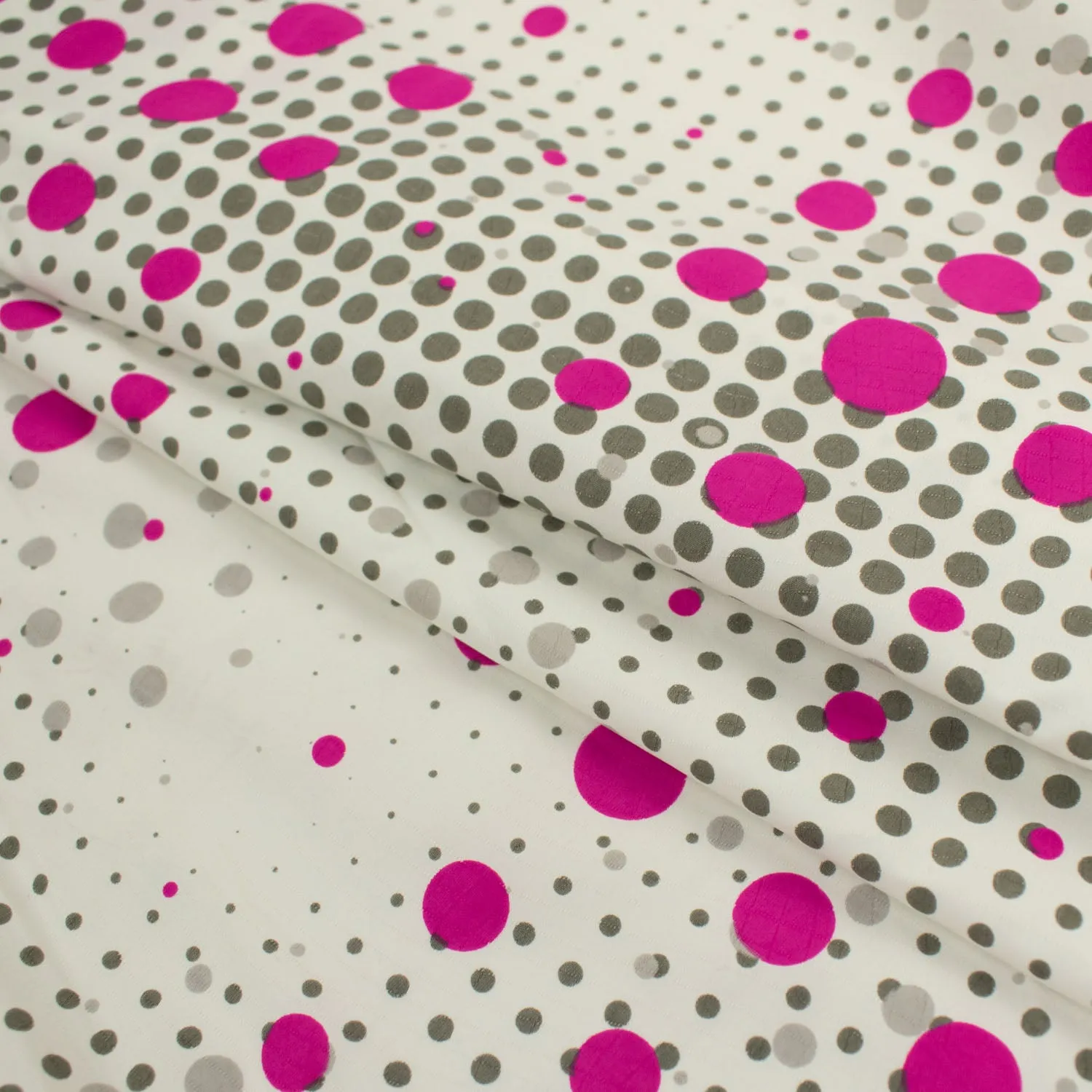 Printed Lining Design-37 Pink & Grey Dots on Ivory