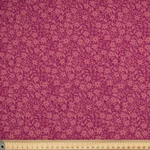 Provence Collection #02 Small Floral Vines on Cerise Pink Cotton Prints