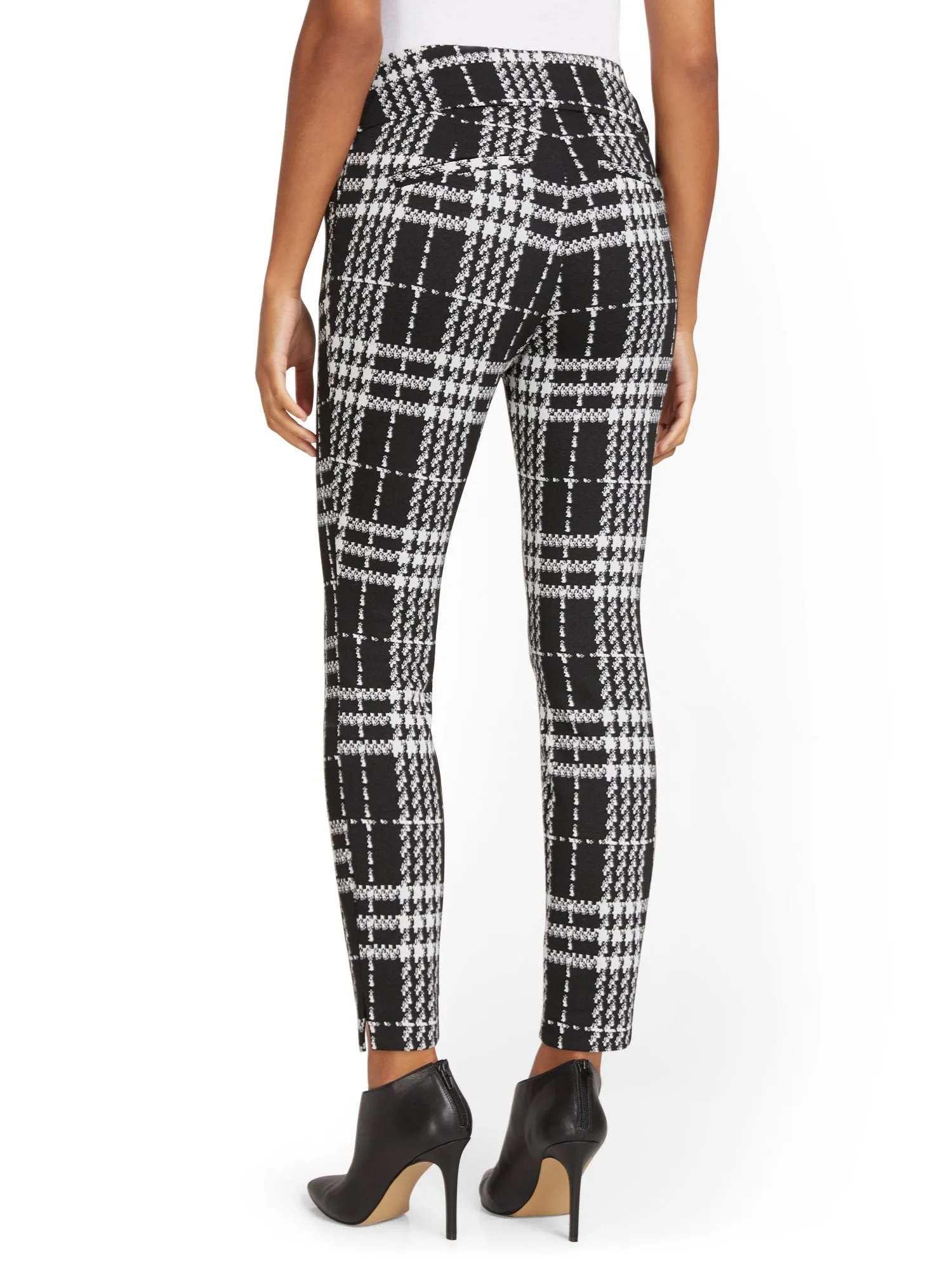 Pull-On Plaid Ankle Ponte Pant - Superflex