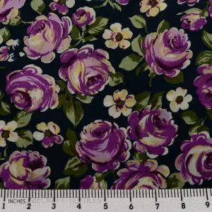 Purple Flowers Cotton Print