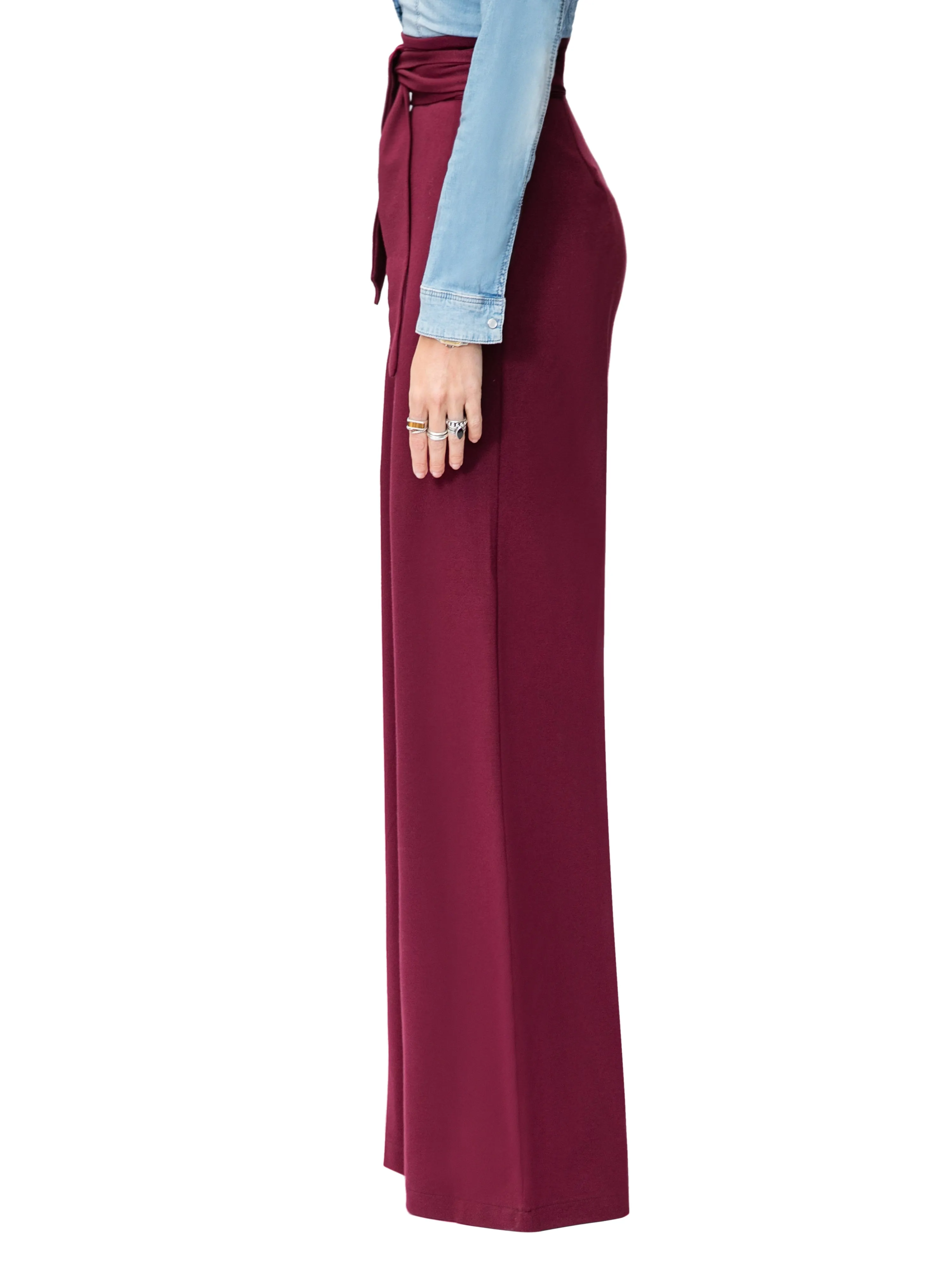 "Eleanor" Raisin Belted High Waist Pants