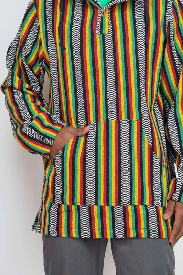 Rasta Baja Button Hoodie