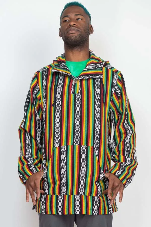 Rasta Baja Button Hoodie