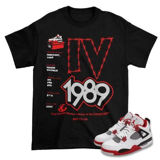 RETRO 4 FIRE RED SHIRT