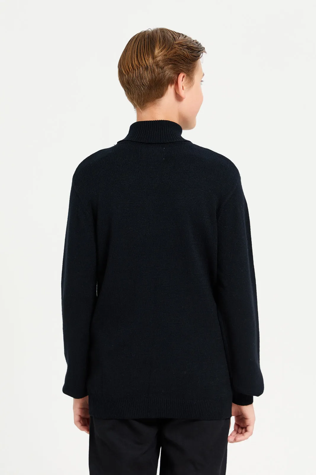 Senior Boys Black Turtle Neck Pullover