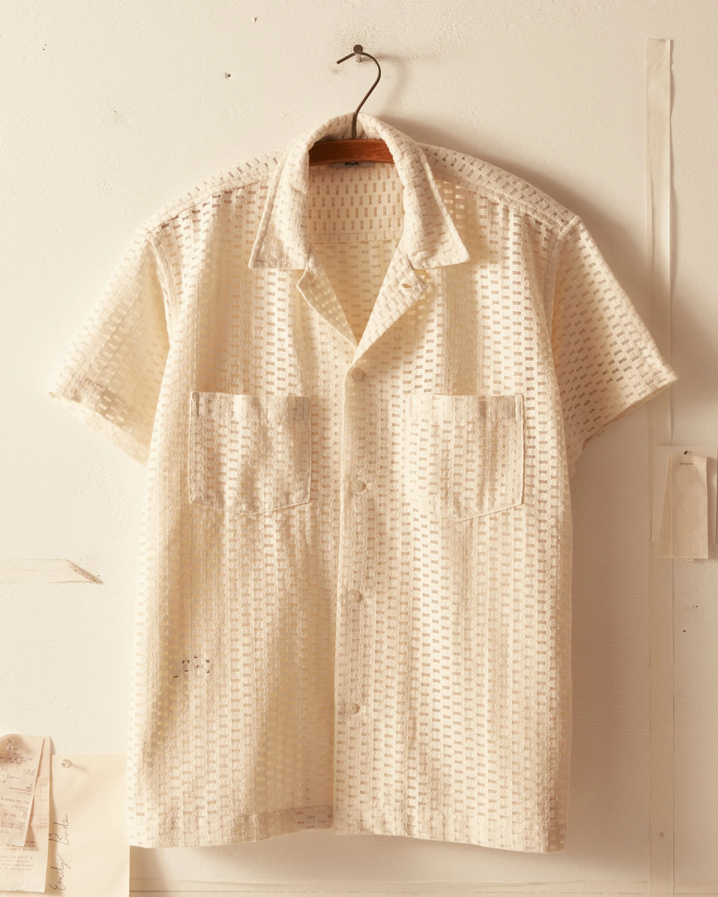 Sheer Brick Lace Short Sleeve Shirt