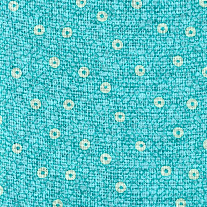 Stof Fabrics Quilters Basic Harmony Cell Spots on Blue Cotton Prints