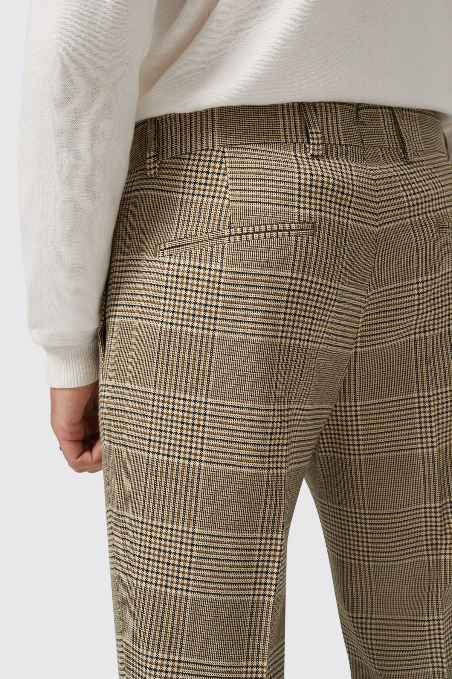 Strauss Slim Fit Neutral Check Suit