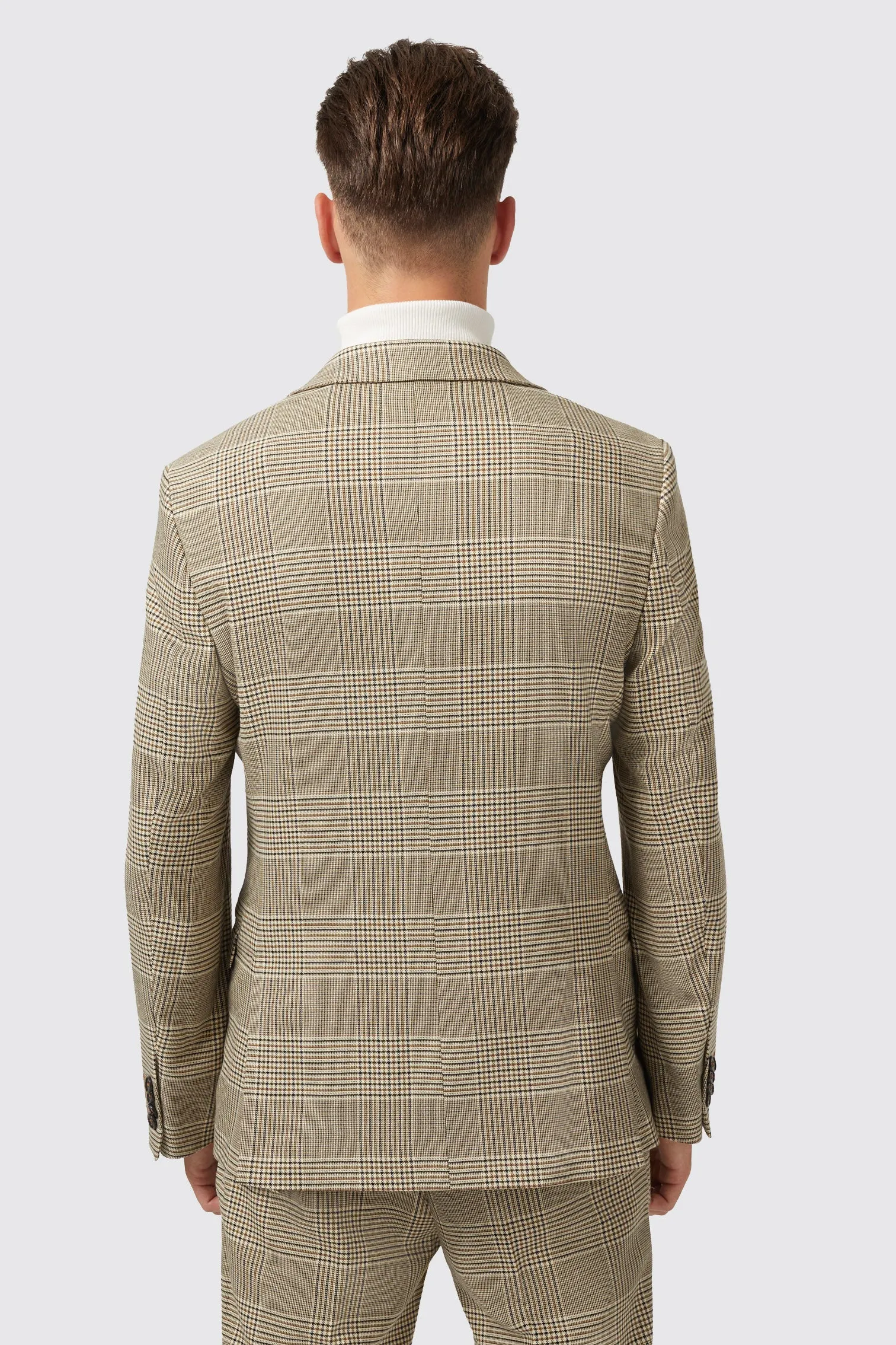 Strauss Slim Fit Neutral Check Suit