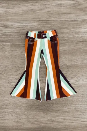 Striped Bell Bottom Jeans