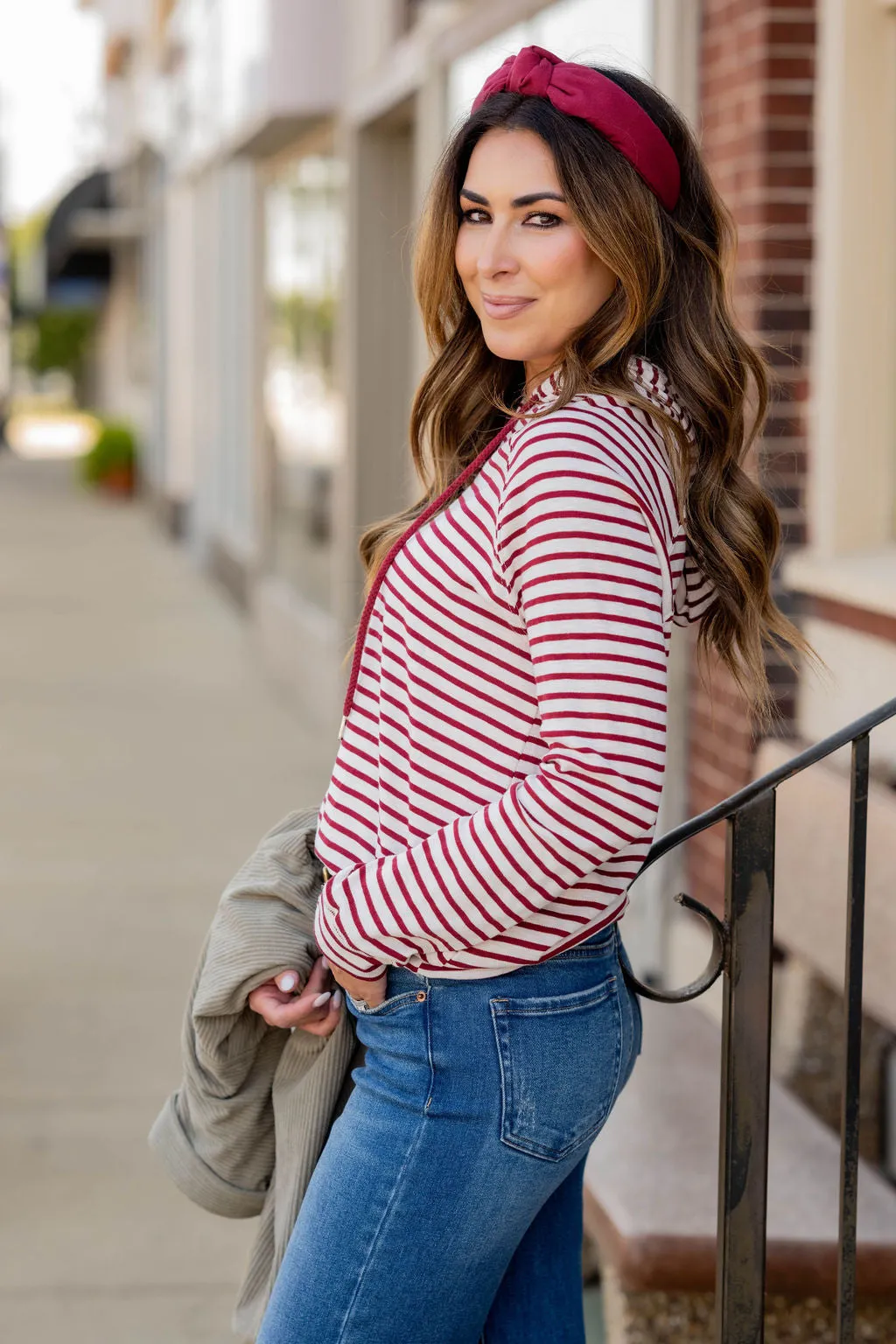 Striped Lightweight Game Day Hoodie