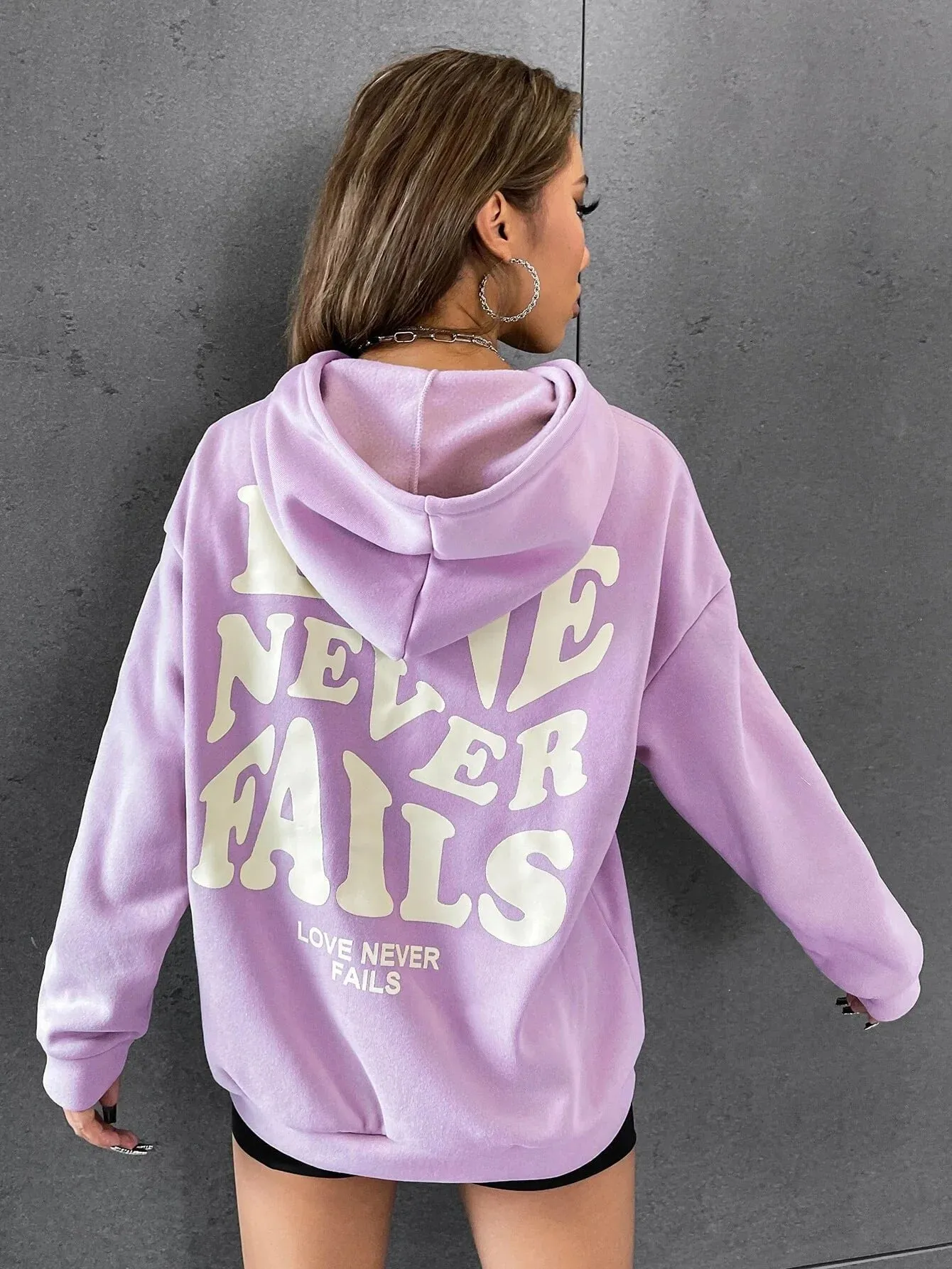 SXV  'Love Never Fails’ Printed Cool Aesthetic Sweatshirt Hoodie