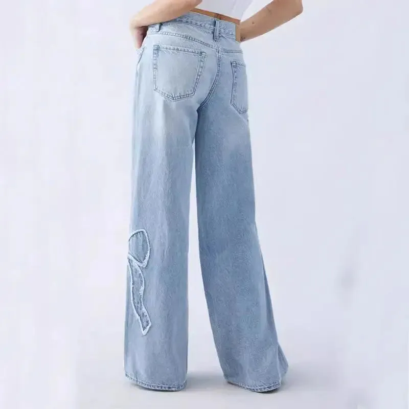 The Bow Detail Wide-Leg Jeans