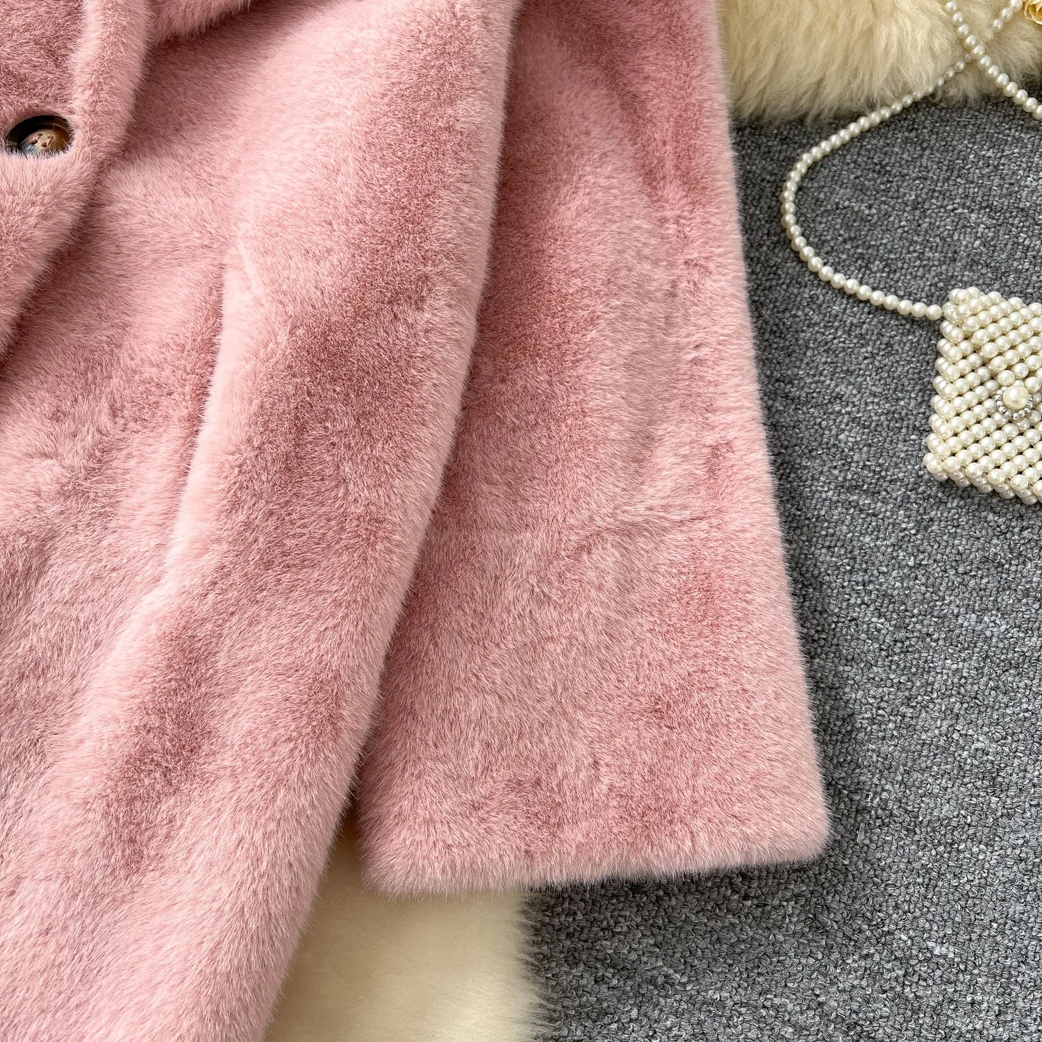 Thermal Soft Imitation Furry Coat