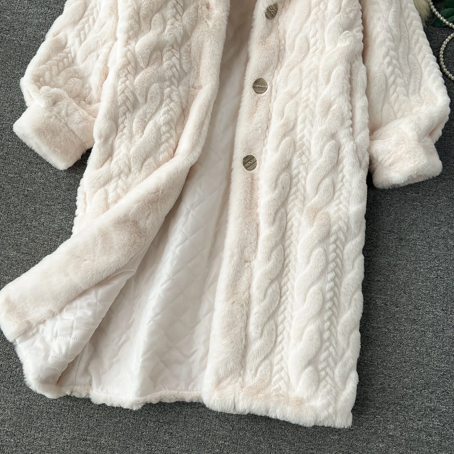 Thermal Soft Twisted Plush Coat