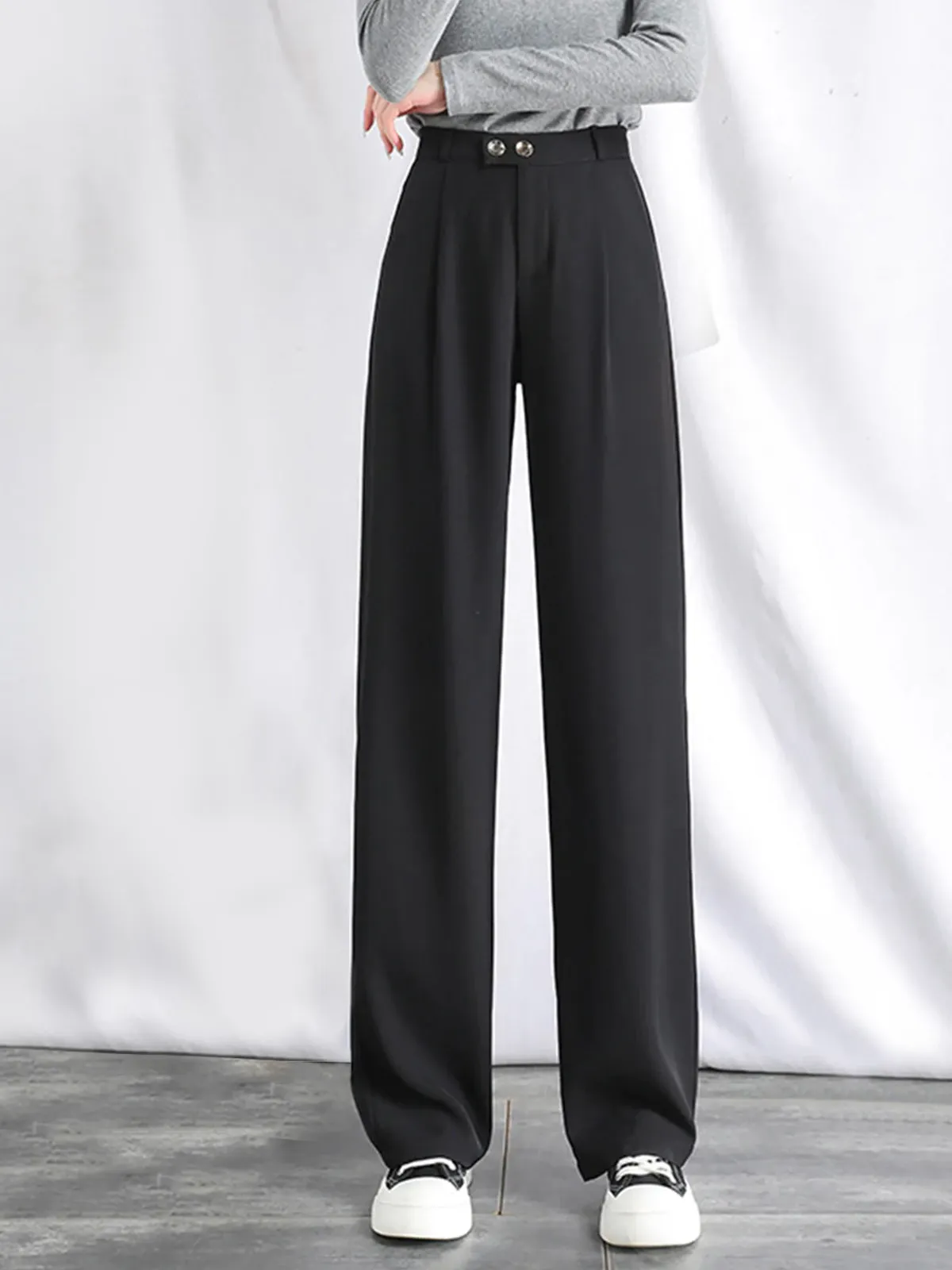 Two-Button Straight Pants