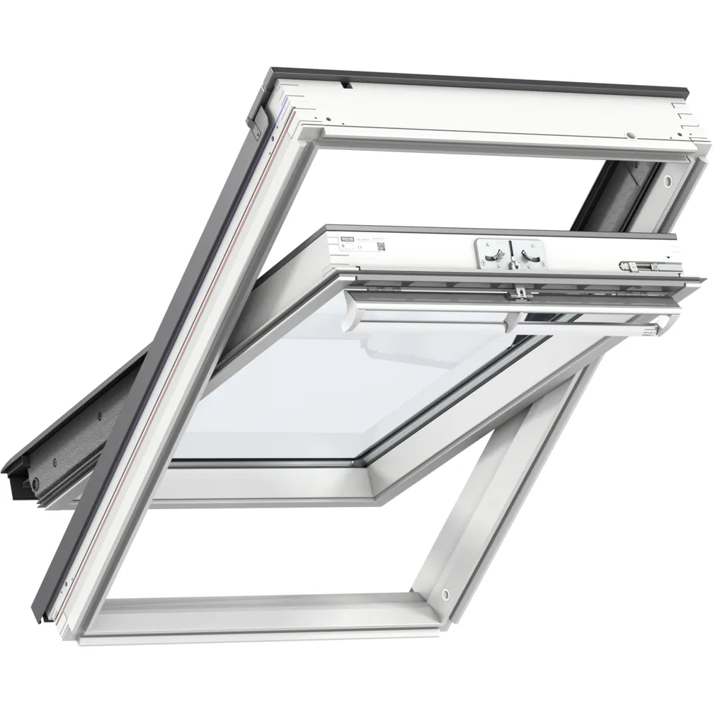 VELUX GGL MK08 2069 Solar UV Heat Protection Glazing White Painted Centre-Pivot Window (78 x 140 cm)