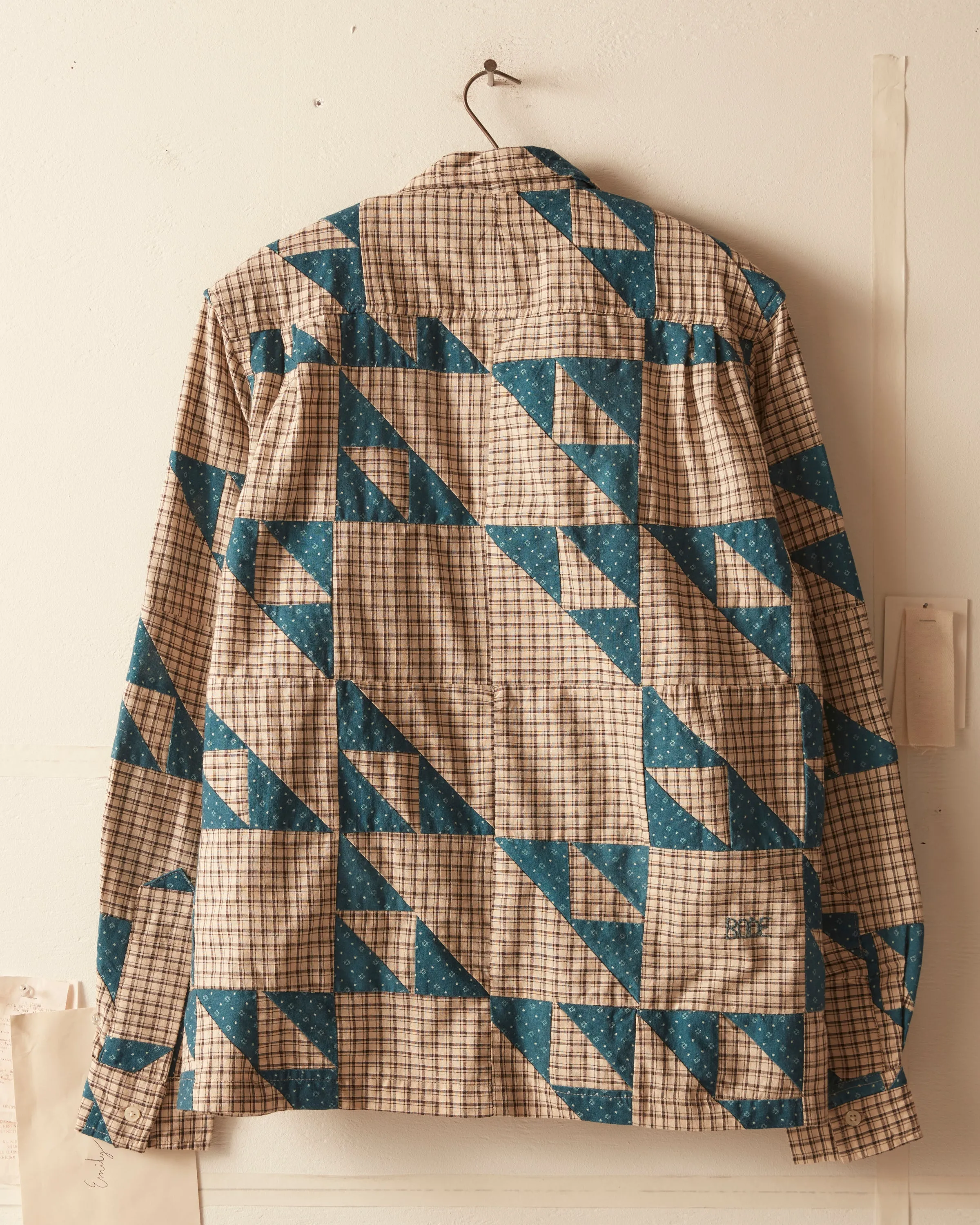 Wandering Lover Quilt Long Sleeve Shirt - Blue