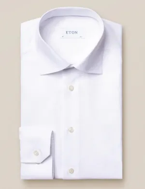 White textured twill shirt - Slim