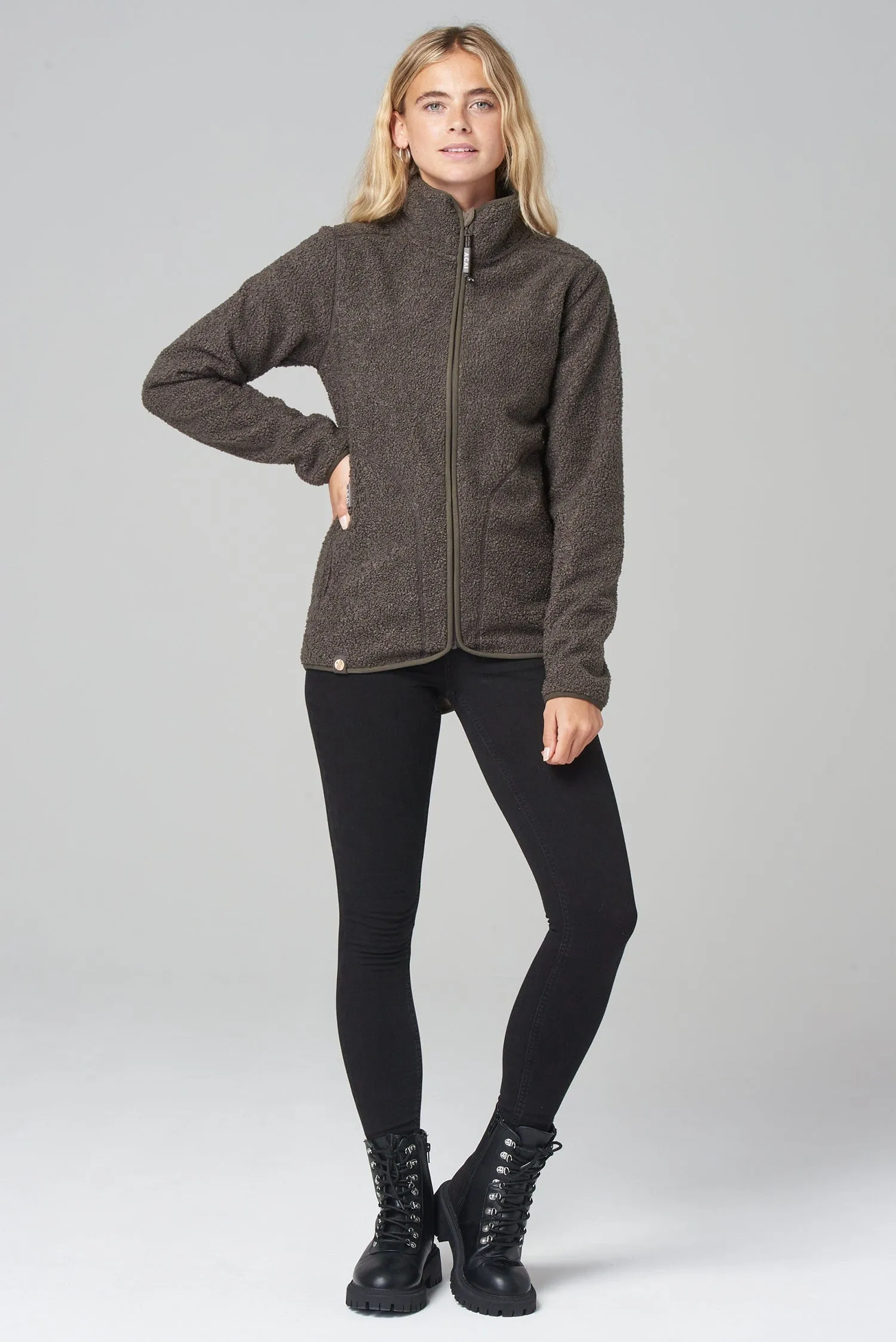 Windproof Full Zip Fleece - Fossil