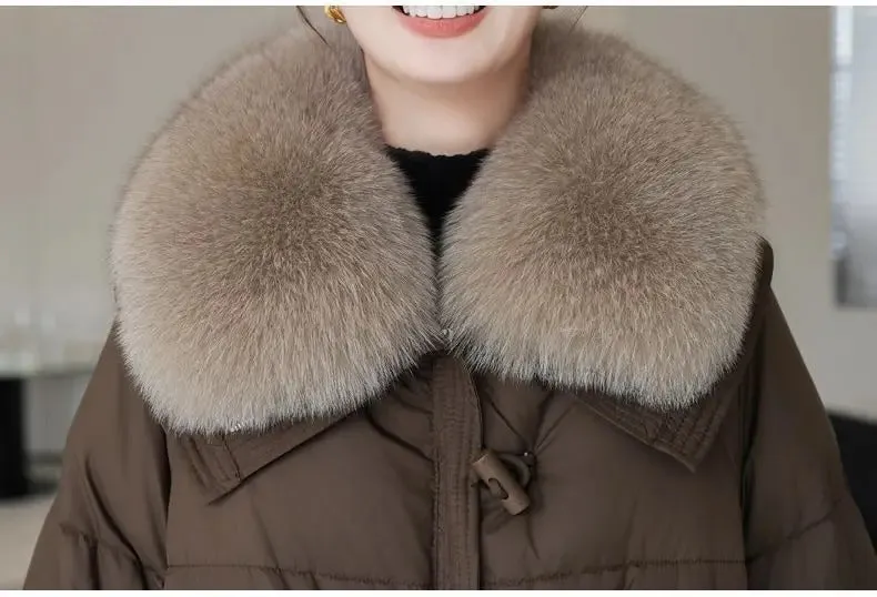 Women's Cotton Coat,Spliced Jacket,Korean Parkas,Female Clothing,Fur Collar,Winter,New